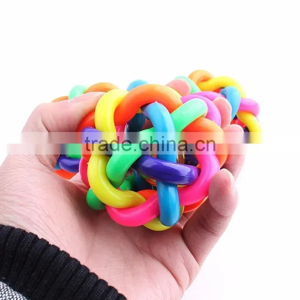 Pet Toys Color Woven Ball 7 Colours Bell Ball Medium Size 7.5 CM photo-3