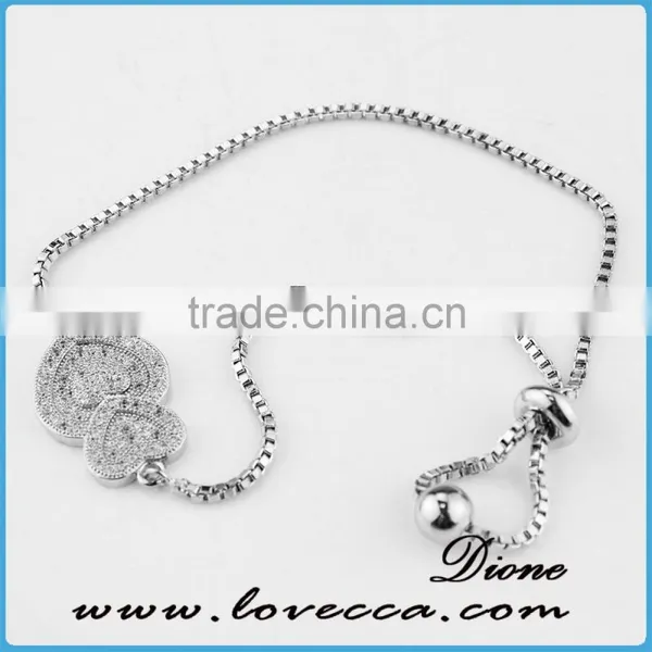 White Gold Diamond Dollar Bracelet 18K Micropave, Pave Diamonds Bracelet photo-4