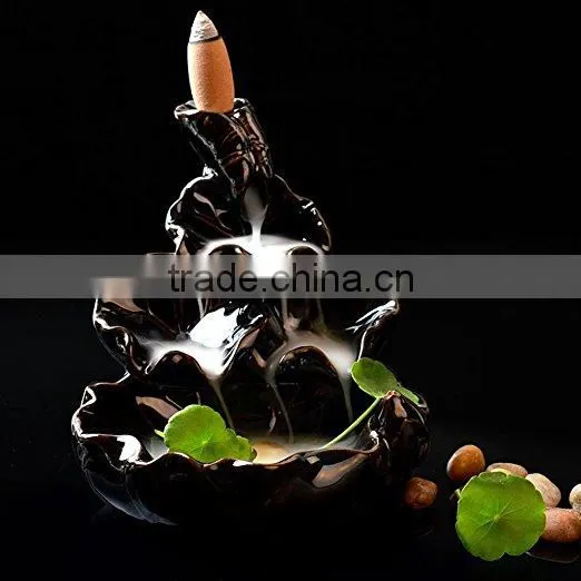 Ceramic Glaze Incense Smoke Cone Burner Backflow Censer Tower Holder photo-2