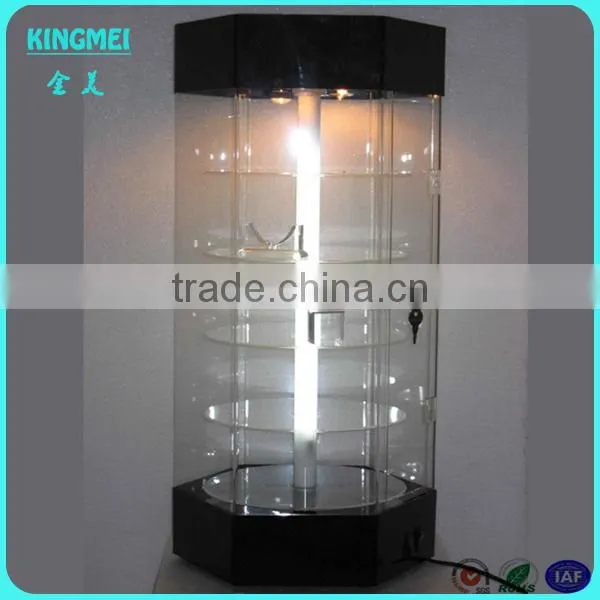 KM-AP41 High Quality Clear Acrylic Rotating Showcase,LED Display Showcase,acrylic Display Case With Lock and Key photo-4