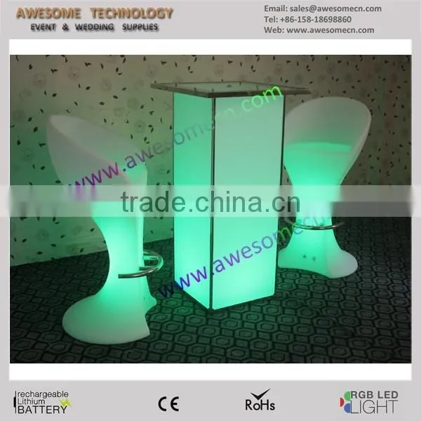 Unique Glowing Modular Bar Furniture, Led Dry Bar Table and Chair photo-3