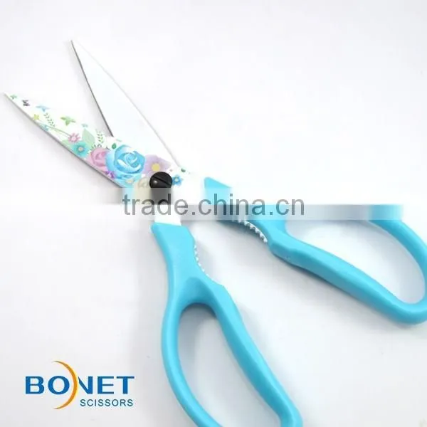 SKI0002 8-1/4" High Quality Non-stick Color Coating Kitchen Scissors photo-5
