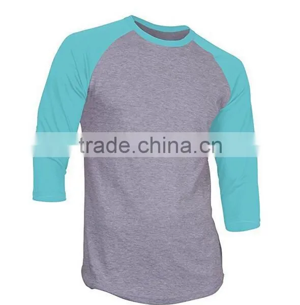 No Brand Customized Your Own Tee Classic 3/4 Sleeve Baseball Plain Blank Relaxed Fit Men Jersey Raglan T-shirt Wholesale photo-2