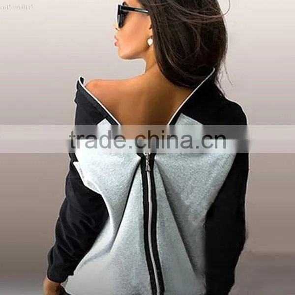 2017 Autumn New Fashion Long Sleeve Back Zipper Sweatshirts Blouse photo-4
