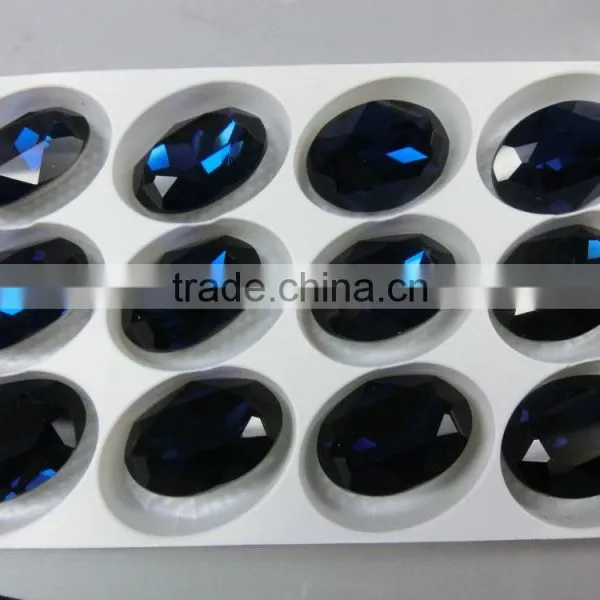 18*25 Oval Rhinestone Charming Crystal Fancy Bead Montana photo-2