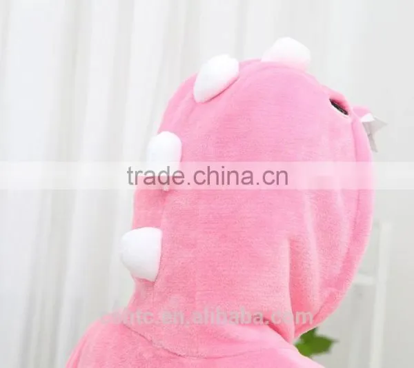 Flannel Cartoon Adult Animal Jumpsuit Animal Pajamas Jumpsuit Pink Dinosaur Design photo-4