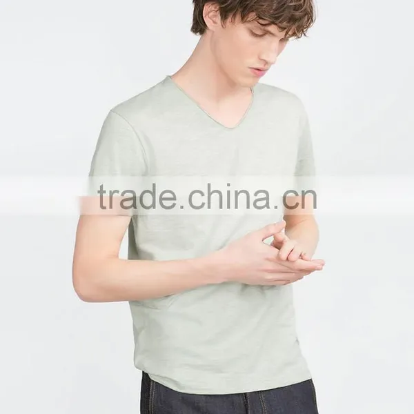 Causal Cotton v Neck t Shirt With Wholesale Price photo-2