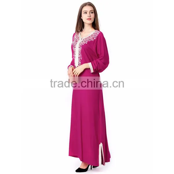 Muslim Fashion Women Long Sleeve Abaya 2017 Dubai Dress Kaftan Dubai Abaya Wholesale photo-4
