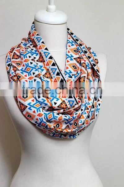 Inca Maya Aztec Indian Tribal Pattern Infinity Scarf, Ikat Circle Scarf, Scarves, Spring - Fall - Winter - Summer Fashion photo-2