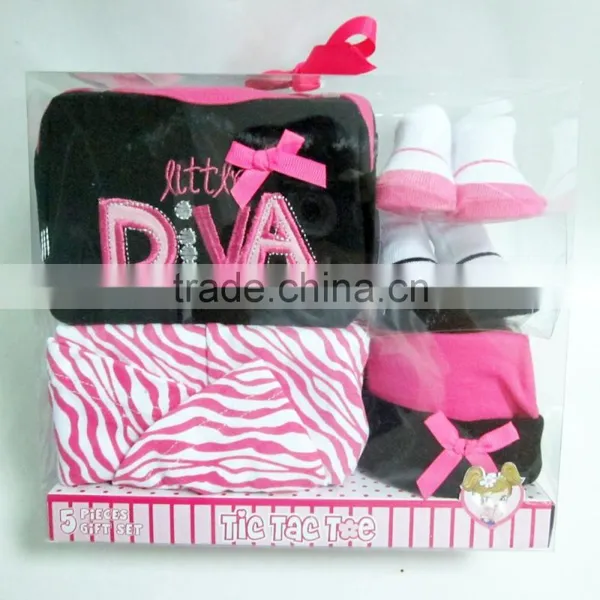 New Born Baby 5pcs Pvc Gift Set Baby Products Summer Dress Kids Clothes photo-2
