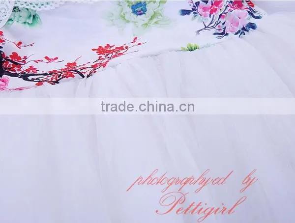 Girls White Summer Dress Flower Girl Skirts photo-4