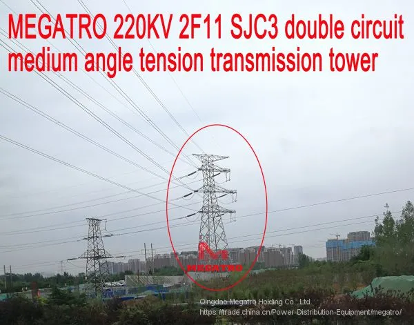 220KV 2F11 SJC3 Double Circuit Medium Angle Tension Transmission Tower