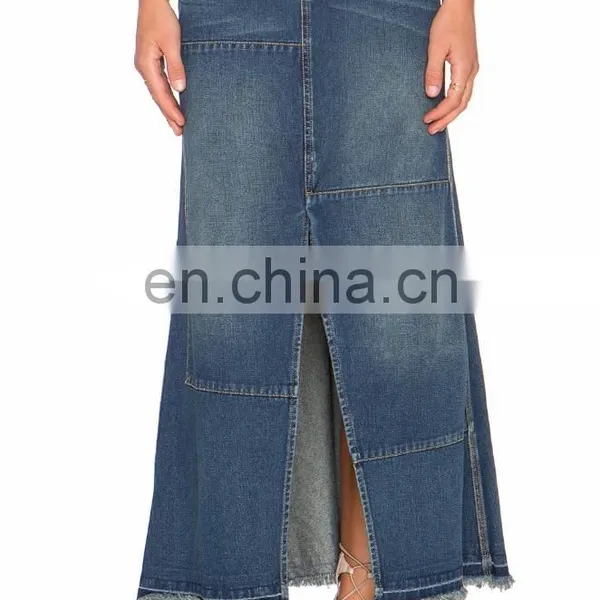 New Fashion Jean Long Jean Skirt photo-2