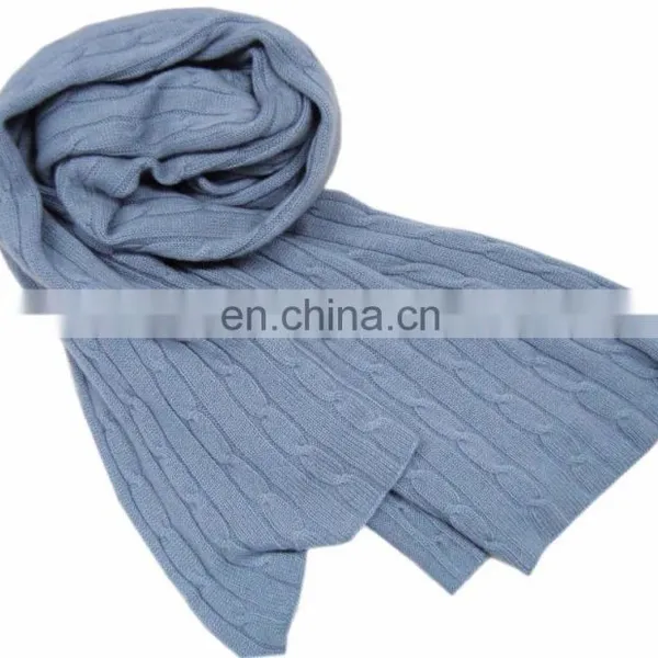 CASHMERE SHAWL IN CABLE KNIT /PASHMINA WOOL IN CABLE KNIT photo-2