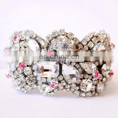 Aidocrystal Fashion Wedding Jewelry Wholesale Wide Rhinestone Bracelet Bangle