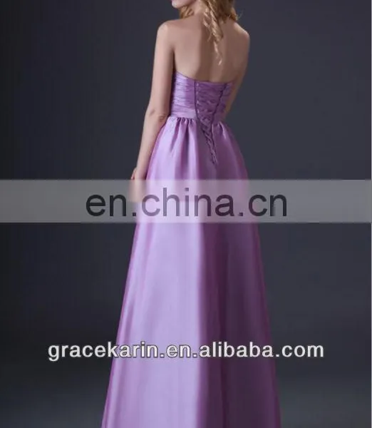 Grace Karin Strapless Plum Long Evening Dress With Big Flowers Front CL3430 photo-3