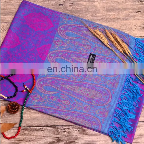 Fashion Paisley 100% Cotton Jacquard Minority Style Women Shawl Scarf photo-5