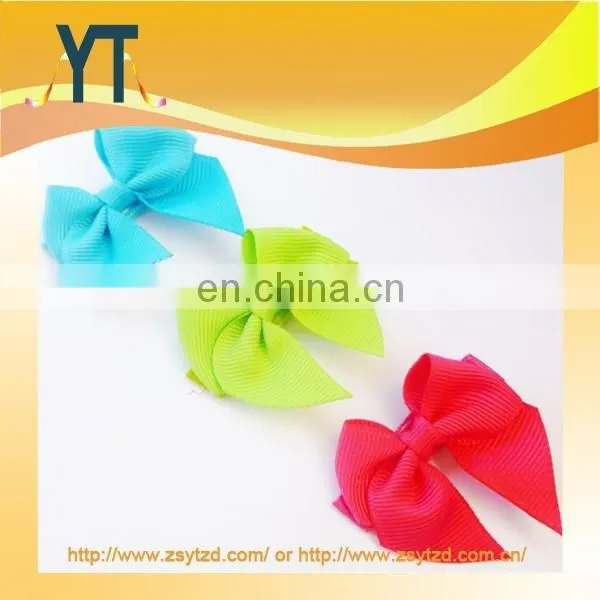 Three Color Hair Bow With Alligator Clip
