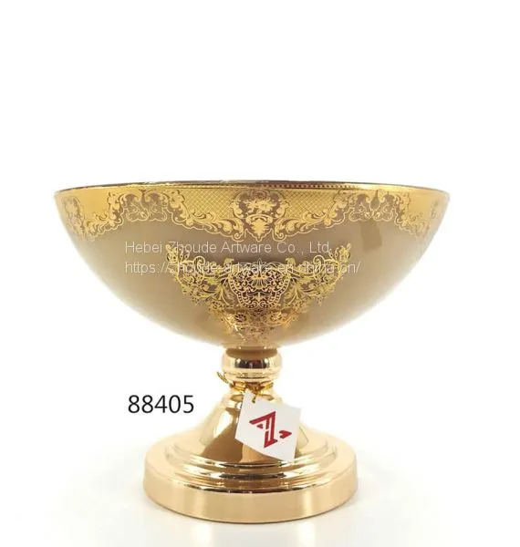 Yellow Glass Fruit Bowl With Floral in China photo-3