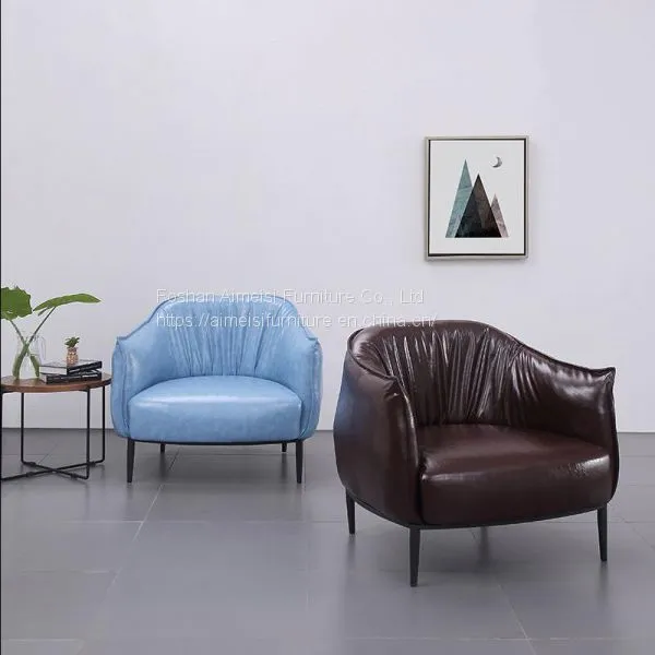Living Room Luxury Recreational Leather Single Seat Sofa