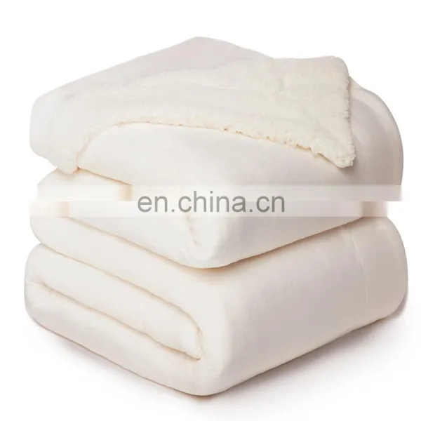 Super Cream Tapestry Big King Size Microfiber Thick Sherpa Blanket For Sale photo-7