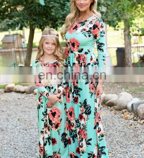2019 New FLORAL FULL PRINT Dress Mother Daughter Matching Dress 5COLORS (this Link for WOMAN) photo-2