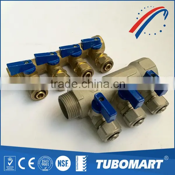 Reasonable Price Pex Gas Pipe Manifold Brass 3 Valve Manifold for Pex al Pex Pipe photo-2