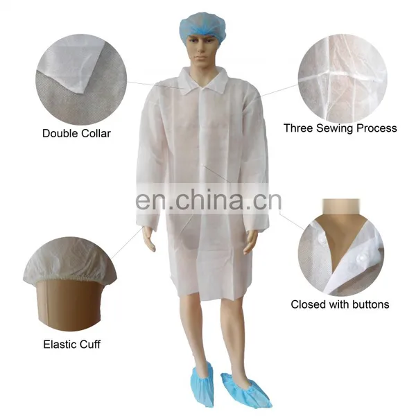 Disposable Kids Lab Coat Unisex White PP Lab Coats For Sale photo-5