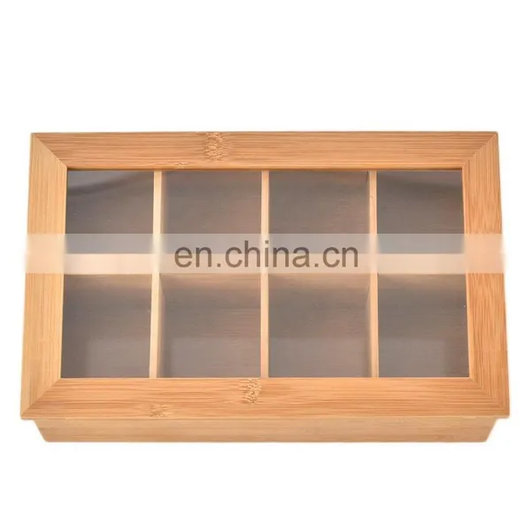 Custom Print Unfinished Bamboo Wooden Tea Packaging With Glass Top photo-4