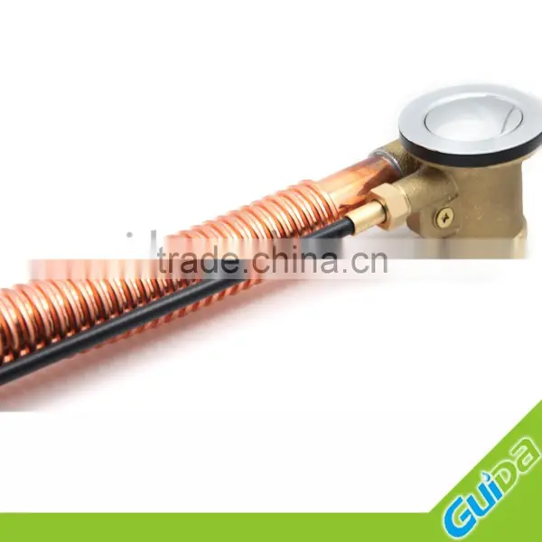 Ningbo Guida Brass Bathtub Waste Drain Shower Faucet Accessories With Push Button /copper Color Pipe photo-2