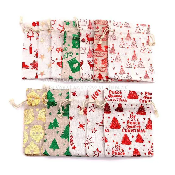 Christmas Gift Bundle Pocket Cotton Drawstring Candy Packaging Bag Halloween Gift Bag Christmas Decoration Bag photo-2