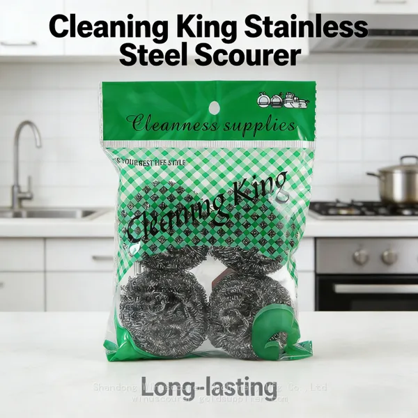 4pcs Pack Steel Scourer Multi-Purpose Kitchen Cleaning Ball Rust Resistant Stainless Steel Scourer photo-3