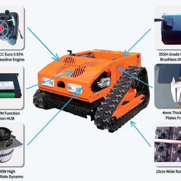Vigorun Industrial Grade Cordless Remote Operated Track-Mounted Grass Cutting Machine 4-Stroke 224cc Gasoline Engine 550mm CE photo-4
