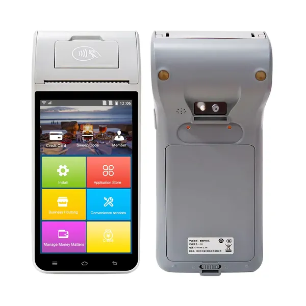 Android 12/13 Industrial Grade PDA POS 3GB+32GB 58mm Thermal Printer 2D QR Code Scanner POS Handheld Point of Sale Machine with Printer