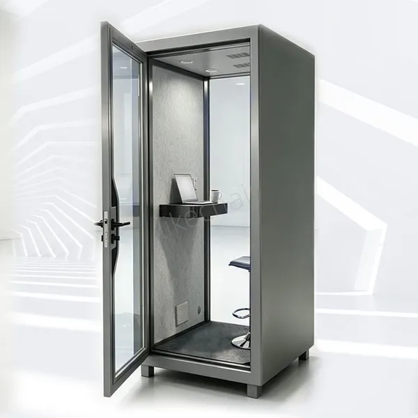 Single Phone Booths for Open Office Multi-Layer Acoustic Booth With Silent Ventilation Modular Assembly photo-3