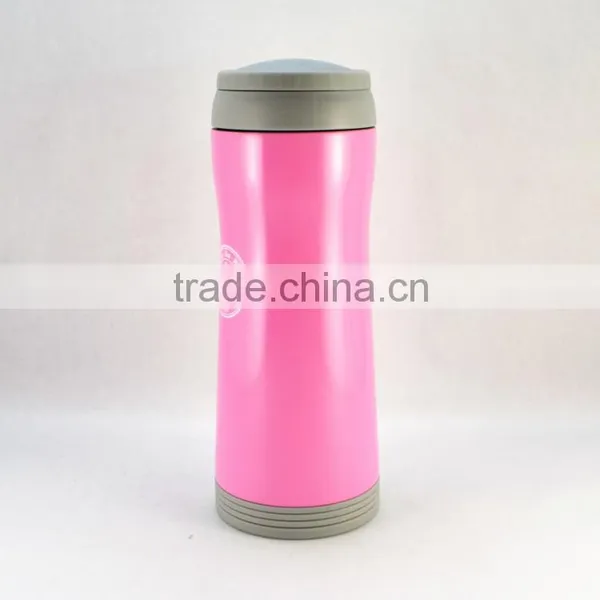2016 750ml Food Grade Plastic Outer and Stainless Steel Inner Slim Waist Thermos Bottle