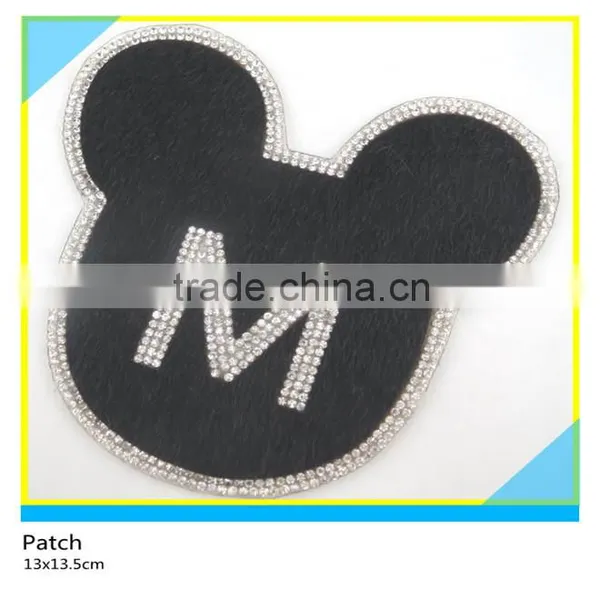 Heat Transfer Rhinestone Decals Dog Design Rhinestone Horse Hair Patch 15.5x16.5cm photo-3