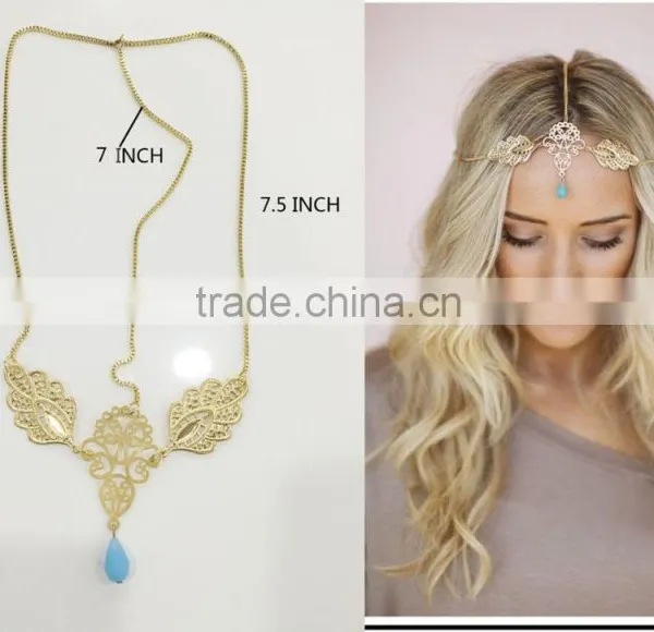 FASHION METAL HAIR BAND GLASS TEARDROP MKH-16036010