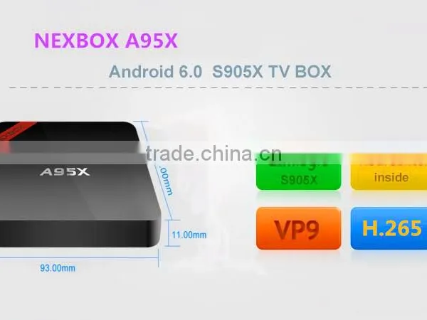Vensmile A95X Amlogic S905X Android 6.0 Quad Core Kodi 16.0 4K Best Selling tv Box Wholesale Android Smart tv Set Top Box photo-5