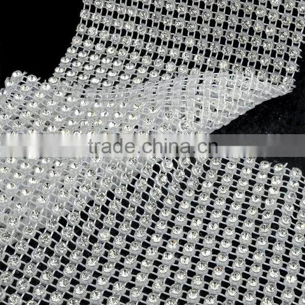 Best Quality Plastic Ribbon Elastic Crystal Stone Rolls Trims, 18 Rows Stretch Rhinestone Trimming for DIY Decoration photo-4