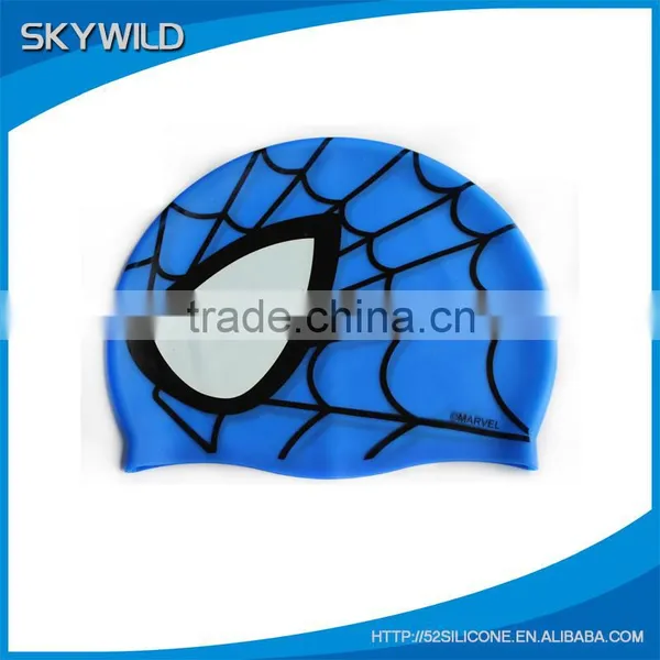 2016 Popular Carton Spider-man Silicone Swimming Cap for Kids photo-2