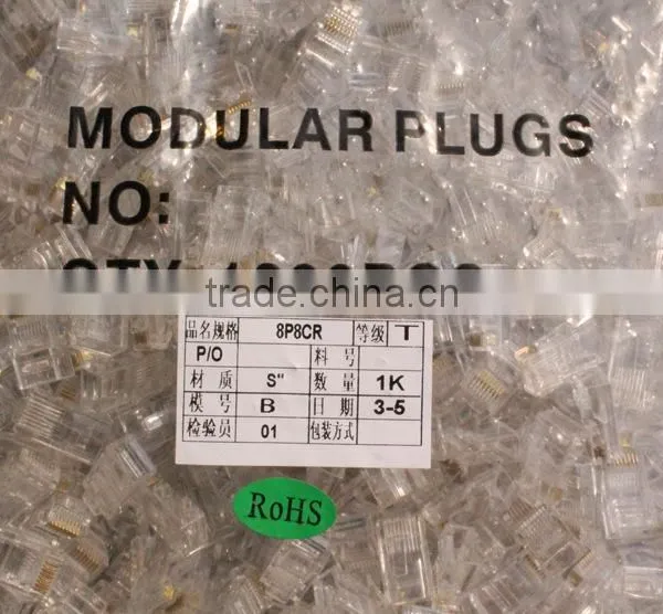 8P8C 8P8CR RJ45 RJ-45 CAT5 Modular Plug Network Connector for Cat5 Cat5e Cat6 Cable photo-6