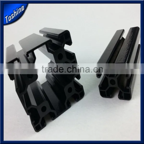 Aluminum Black Powder Coated Extrusion Profile for Industry Console,work Table photo-3