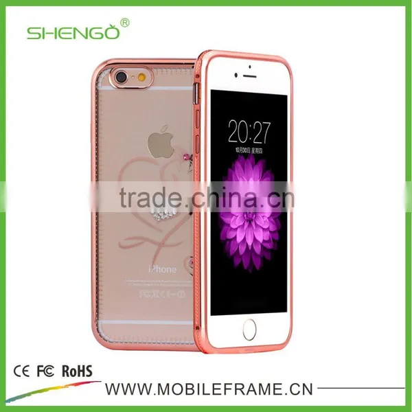 Shengo Luxury Diamond Metal Bumper With PC Case for IPhone 6 Plus photo-3