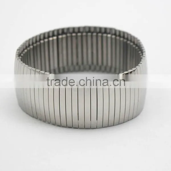 High Polished Silver Stretchy Claw Chain Elastic Stainless Steel Bracelet photo-4