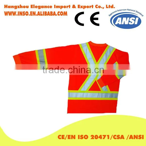 Wholesale Safety Work Shirts Reflective Tape/safety t Shirts Class 2 High Quality High Visibility photo-2