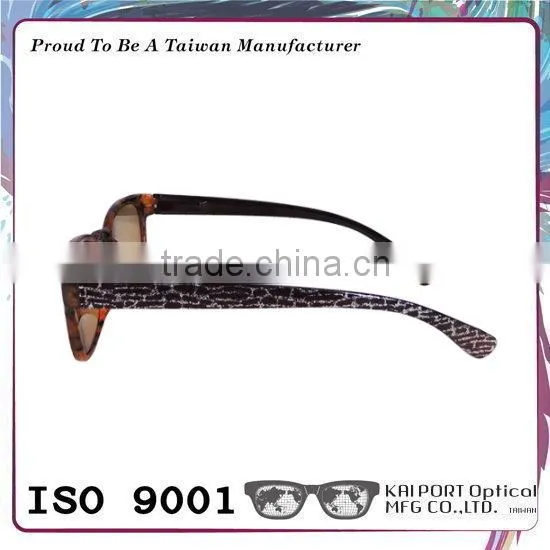 Demi Pattern and Silver Decoration Shiny Coating Reading Sunglasses photo-4
