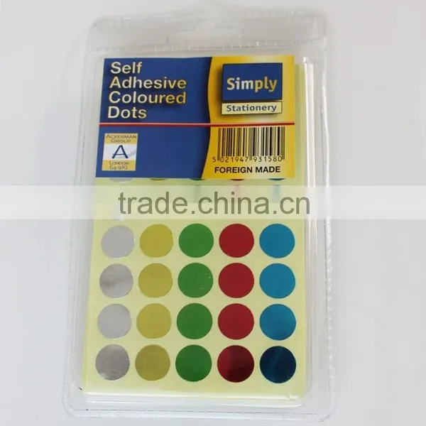 self adhesive coloured dots paper labels sticker/strong adhesive paper label sticker