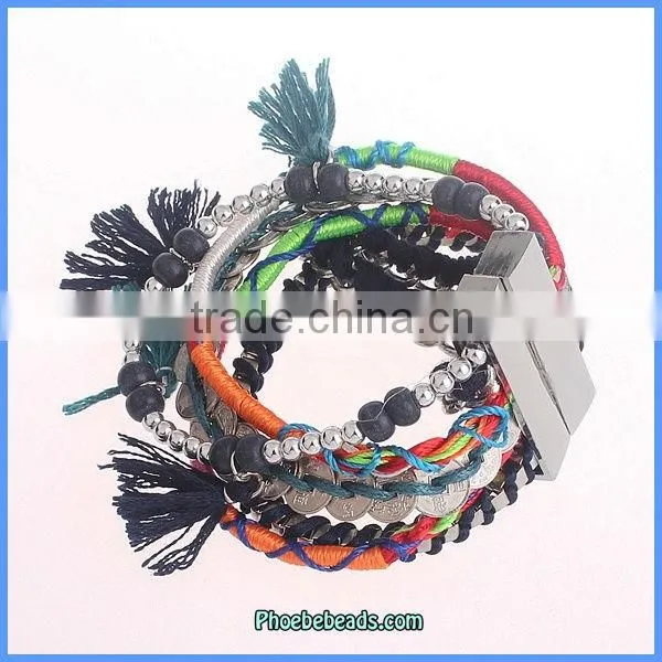 Wholesale Hot Handmade Braided Leather Magnetic Bracelet For Women FHB-002A