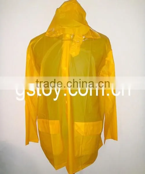 PVC waterproof yellow adult motorcycle raincoat